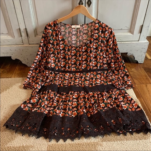 Boho Floral Winter Tunic Dress - Picture 2 of 3